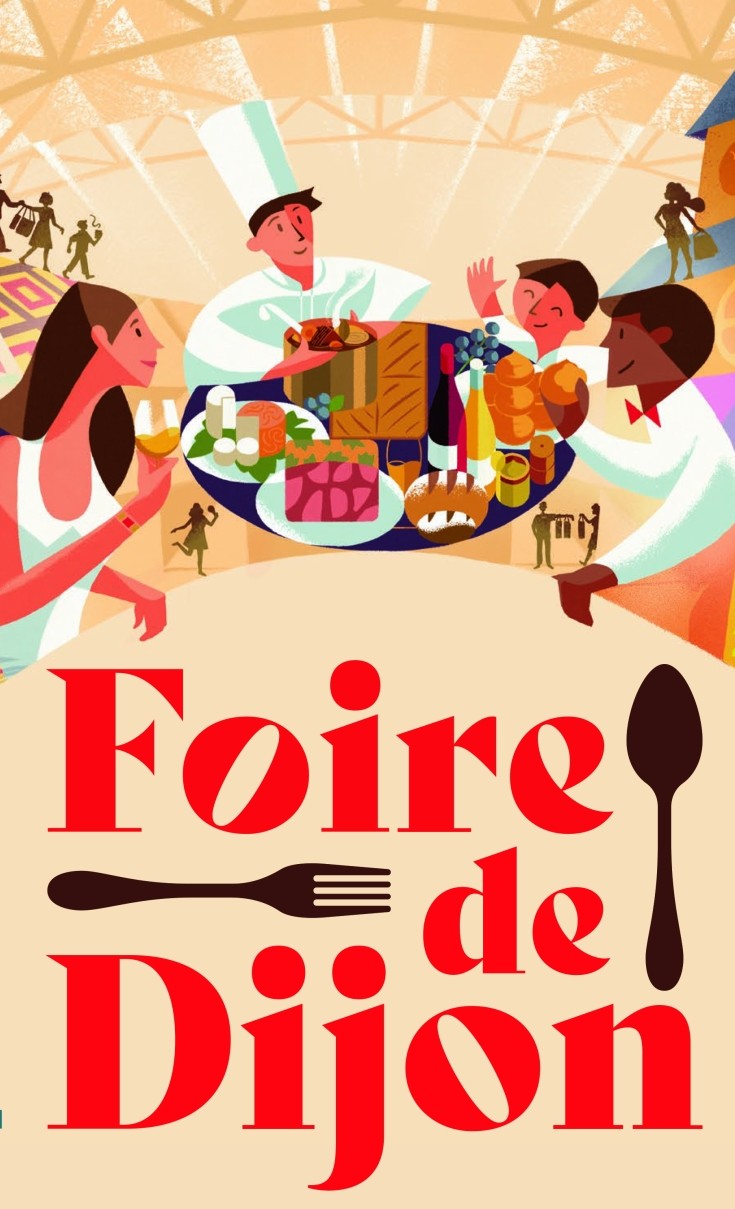 Affiche Vintage Dijon Foire Gastronomique – Poster 40x60cm – Rjuo